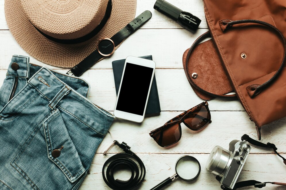  a smartphone, surrounded by modern architecture.